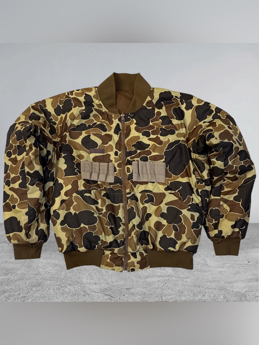 Vintage Columbia Reversible Duck Camo Hunting Bomber Jacket Men's Size M